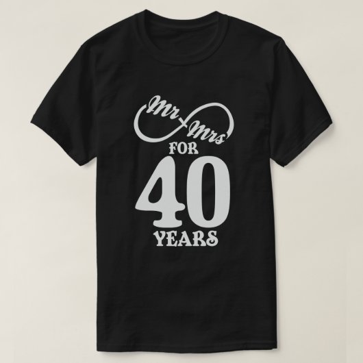 T-shirt M. & Mme Pour 40 ans 40e anniversaire de Mariage (Design devant)