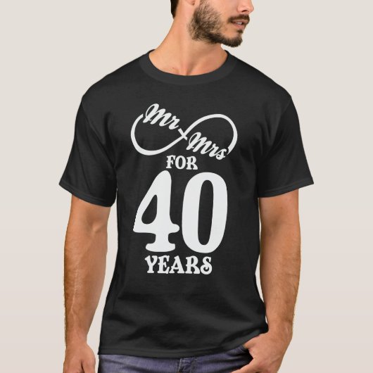 T-shirt M. & Mme Pour 40 ans 40e anniversaire de Mariage (Devant)