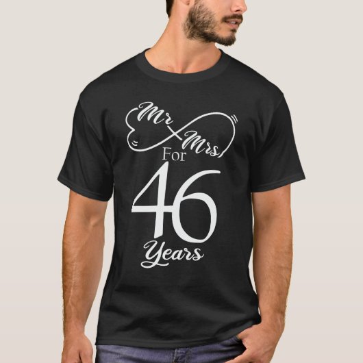 T-shirt M. & Mme Pour 46 ans 46e anniversaire de Mariage (Devant)
