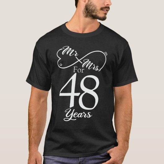 T-shirt M. & Mme Pour 48 ans 48e anniversaire de Mariage (Devant)