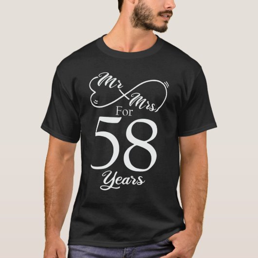 T-shirt M. & Mme Pour 58 ans 58e anniversaire de Mariage (Devant)