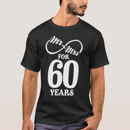 T-shirt M. & Mme Pour 60 ans 60e anniversaire de Mariage (Devant)