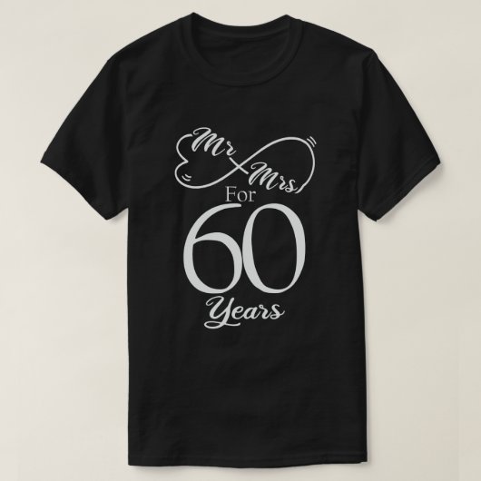 T-shirt M. & Mme Pour 60 ans 60e anniversaire de Mariage (Design devant)