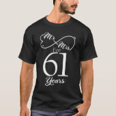 T-shirt M. & Mme Pour 61 ans 61e anniversaire de Mariage (Devant)