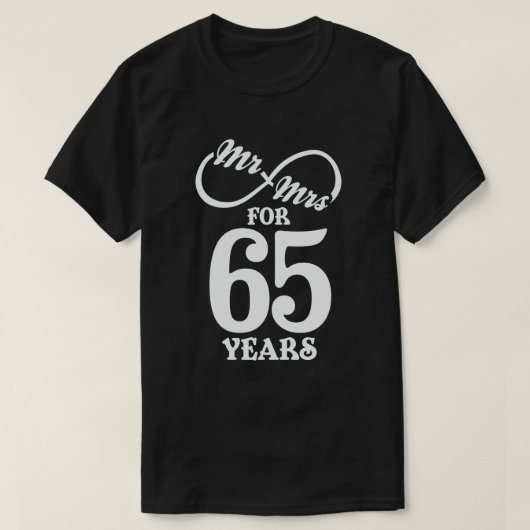 T-shirt M. & Mme Pour 65 ans 65e anniversaire de Mariage (Design devant)