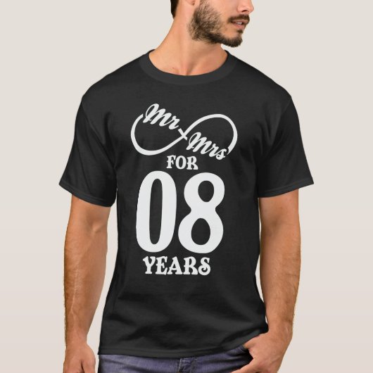 T-shirt M. & Mme Pour 8 ans 1er anniversaire Mariage (Devant)
