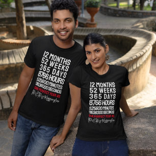 T-shirt M. & Mme Time 1er anniversaire du Mariage