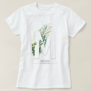 T-shirt M Monogramme Gold Greenergie Feuilles Élégant