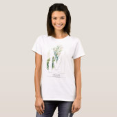 T-shirt M Monogramme Gold Greenergie Feuilles Élégant (Devant entier)