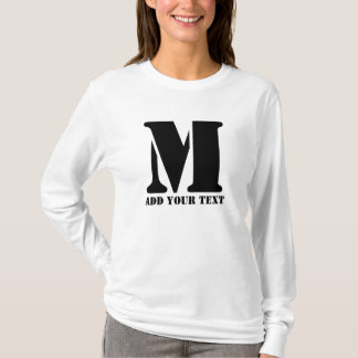 T-shirt M Monogramme Simple Moderne Minimaliste Personnali