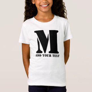 T-Shirt M Monogramme Simple Moderne Minimaliste Personnali