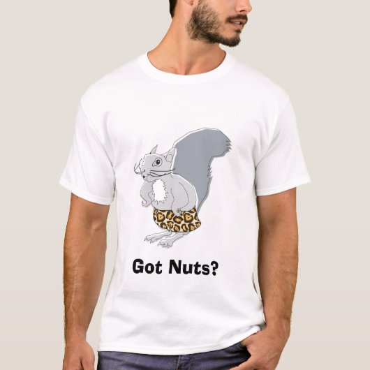T-shirt M. Nutz de caractère d'écureuil, obtenu des écrous (Devant)