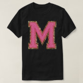 T-shirt M - Parties scintillant Bubblegum Varsity Lettre P (Design devant)