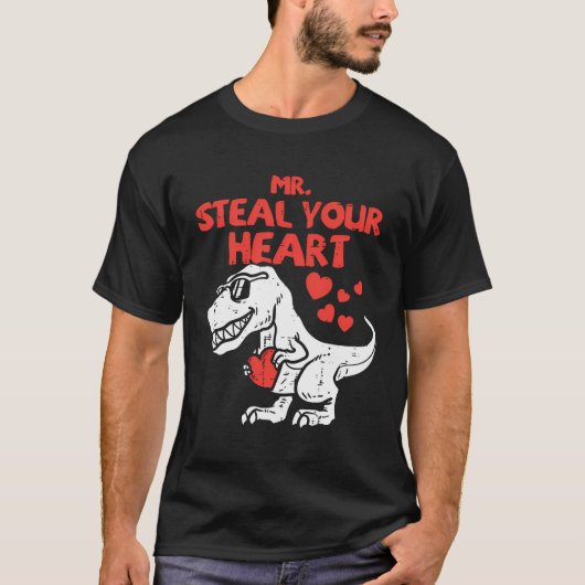 T-shirt M. Steal Your Heart Dino Toddler Valentines Day Ba (Devant)