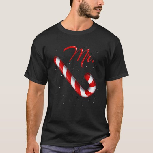 T-shirt M. Sucre de canne Mme Merry et Bright Red and Whit (Devant)