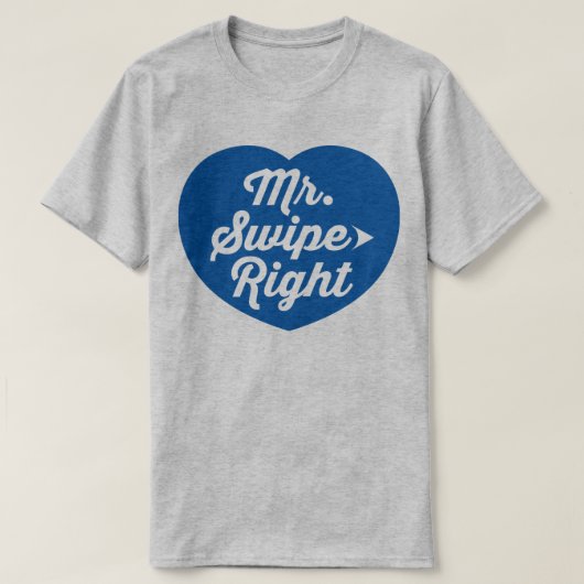 T-shirt M. Swipe Application Mobile Dating Right Slogan am (Design devant)