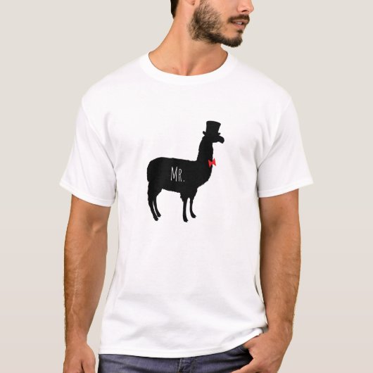 T-shirt M.T-shirt de nouveaux mariés de lama (Devant)