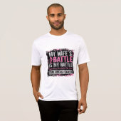 T-shirt Ma bataille épouse de trop 2 cancers du sein (Devant entier)