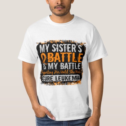 T-shirt Ma bataille soeur de trop 2 leucémies (Devant)