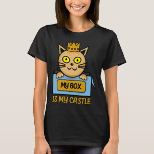 T-shirt Ma boîte est mon panneau de château Mon chat aime 