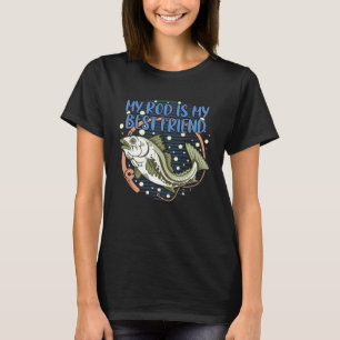 T-shirt Ma Canne Est Mon Meilleur Ami Introverti Pêche Ant