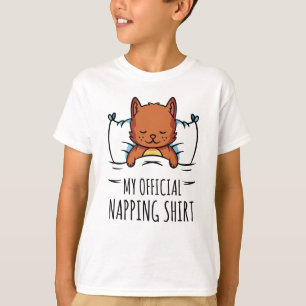 T-shirt Ma chemise de sieste officielle avec Cat couché