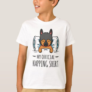 T-shirt Ma chemise de sieste officielle avec chien couchan
