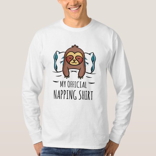 T-shirt Ma chemise de sieste officielle avec Sloth couché (Devant)