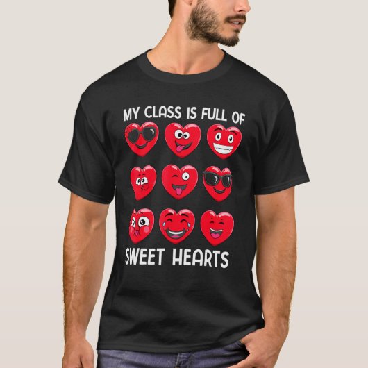 T-shirt Ma Classe Est Pleine De Coeurs Doux Saint Valentin (Devant)