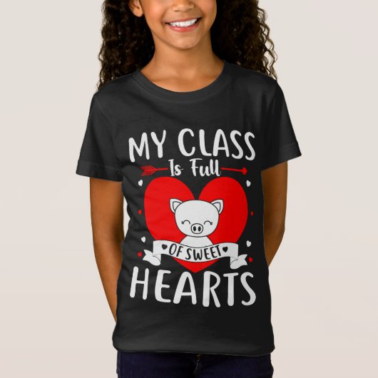 T-Shirt Ma Classe Est Pleine De Coeurs Sucrés Valentine (Devant)