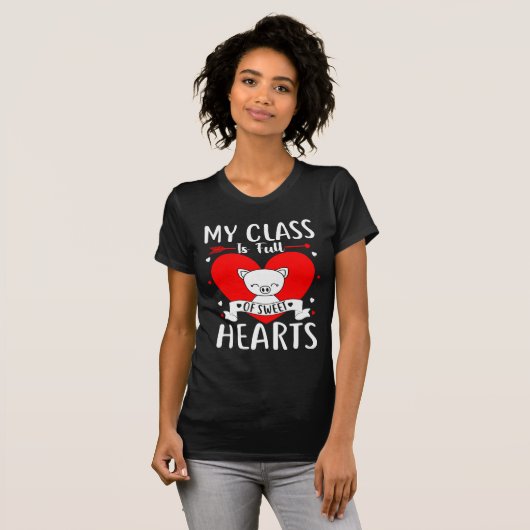 T-shirt Ma Classe Est Pleine De Coeurs Sucrés Valentine (Devant entier)