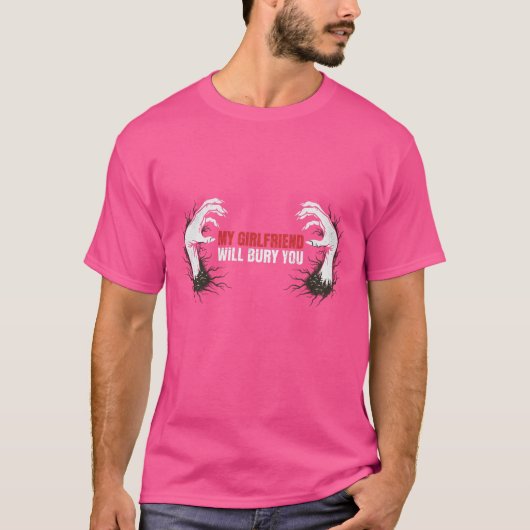 T-shirt Ma Copine Vous Enterrera Design Gothique (Devant)