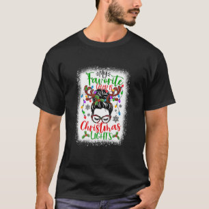 T-shirt Ma Couleur Favorite Est Les Lumières De Noël Messy