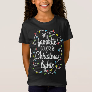T-Shirt Ma couleur préférée est Noël Lumières Noël Noël