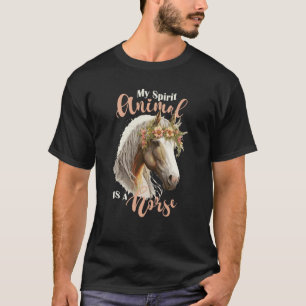T-shirt Ma couronne de fleurs d'animal spirituel Cheval Éq