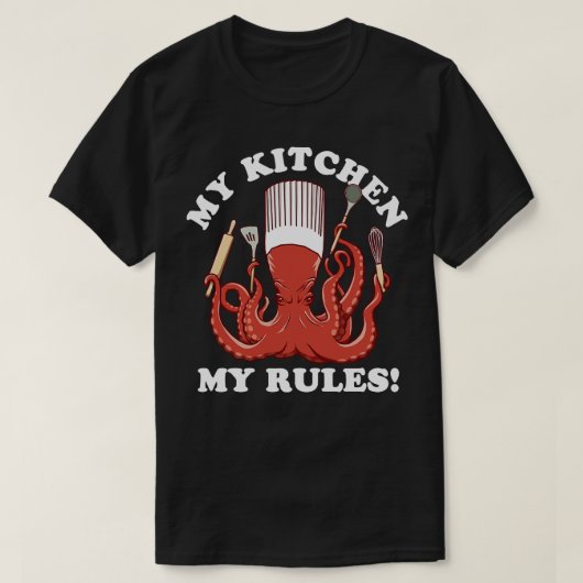 T-shirt Ma Cuisine Mes Règles Chef Octopus (Design devant)