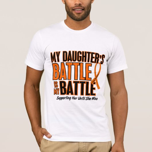 T-shirt Ma de bataille leucémie de fille trop (Devant)