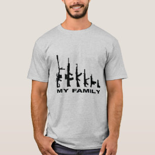 T-shirt Ma famille "j'aime des armes à feu" (disponibles