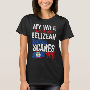 T-shirt Ma Femme Est Belizé Belize Heritage Roots Drapeau