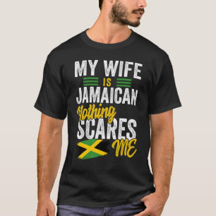 T-shirt Ma femme est jamaïcaine Drapeau des racines du pat