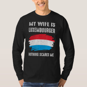 T-shirt Ma femme est luxembourgeoise Fierté Drapeau Racine