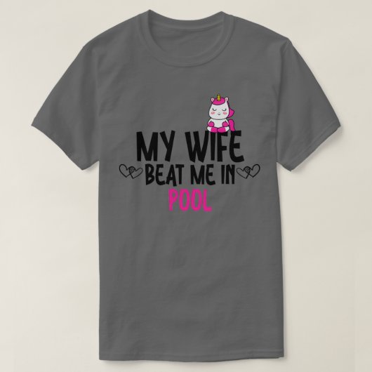 T-shirt Ma Femme M'A Battu Au Billard (Design devant)