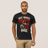 T-shirt Ma femme me bat (Devant entier)