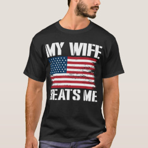T-shirt Ma femme me bat drôle Mari Sarcastique