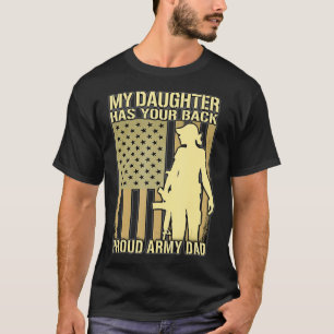 T-shirt Ma Fille A Ton Dos Fière Armée Papa Père Père
