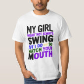 T-shirt Ma Fille Ne Chantera Peut-Être Pas Toujours, Mais  (Devant)