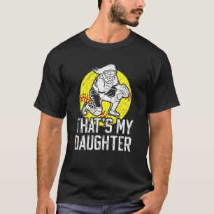 T-shirt Ma Fille Softball Catcher Maman Softball Catcher 