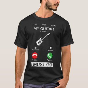T-shirt Ma Guitare Appelle Et Je Dois Aller Funky Phone Sc