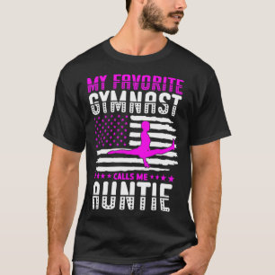 T-shirt Ma Gymnaste préférée m'appelle Tante USA Flag Gymn