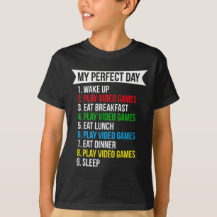 T-shirt Ma journée parfaite jeux vidéo drôle gamer cool